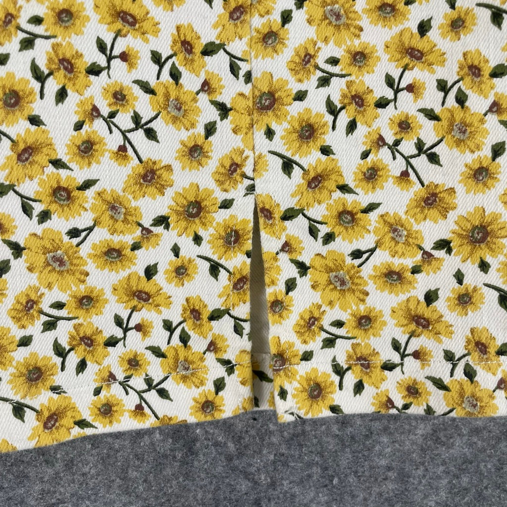 Forever 21 Sunflower Floral Mini Dress w/ Belt Yellow 90s Cottagecore Small - Picture 6 of 13